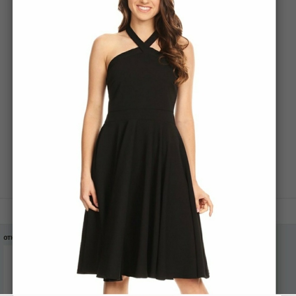 Reposh. NWT BLACK HALTER DRESS - Picture 1 of 5
